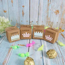 50 шт коробка для конфет из крафт-бумаги упаковка для детского душа сувениры шоколадная коробка коробки для подарков "сделай сам" для детей принцесса день рождения принадлежности