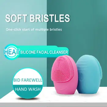 

Electric Silica Gel Facial Cleanser Facial Cleanser Pore Cleaner Facial Brush Massage Beauty Instrument Ultrasonic Vibration