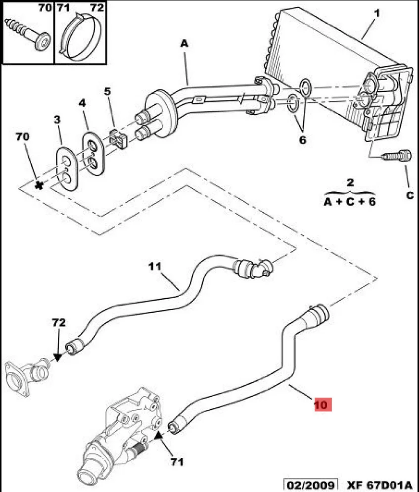 2pcs Heizkörper Heizung Wasserrohr 6466lp 6466yg für Peugeot 207 308 2008  Citroen C3 Ds3