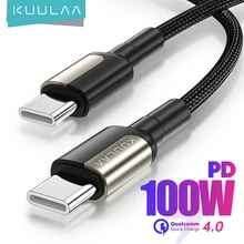 KUULAA Câble USB C vers USB Type C PD 100W 60W Cordon de chargeur rapide pour Samsung MacBook iPad Charge rapide 4.0 Accessoires de fil USBC pour téléphone portable