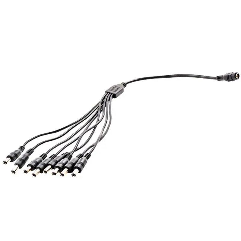

20cm Length 1 Female to 8 Male DC Power Cable Splitter Plug Line Cord Adapter for CCTV Security Camera