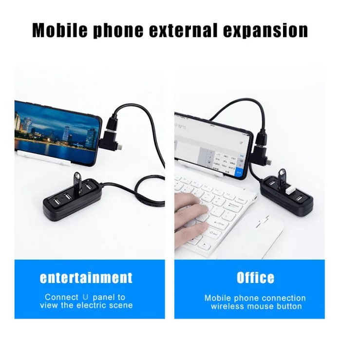 Usb-хаб 4 порта адаптер сплиттер Портативный высокоскоростной для ноутбука мобильный телефон клавиатура DQ-Drop