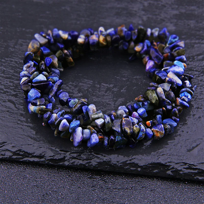 Натуральный Лазурит опал, кварц, флюорит, аметис, свободная форма, чип, камень, бусины для рождественского подарка, сделай сам, ожерелье, браслет, изготовление ювелирных изделий 15" - Цвет: Lapis lazuli