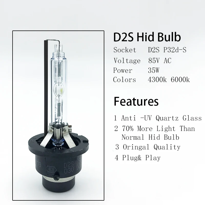 Высокое качество OEM HID ксеноновая лампа 2 шт 35 Вт D4S D4R D2S D2R HID ксеноновая лампа 6000 К 4300 К D4s головной светильник белый светильник