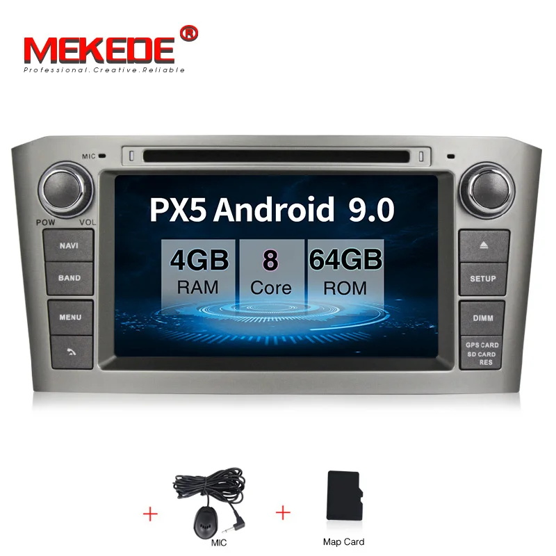 " HD2Din Android 9,0 автомобильный Радио gps навигация Мультимедиа Стерео dvd-плеер для Toyota Avensis T25 2003-2008 Авто Видео головное устройство - Цвет: PX5 CAR DVD