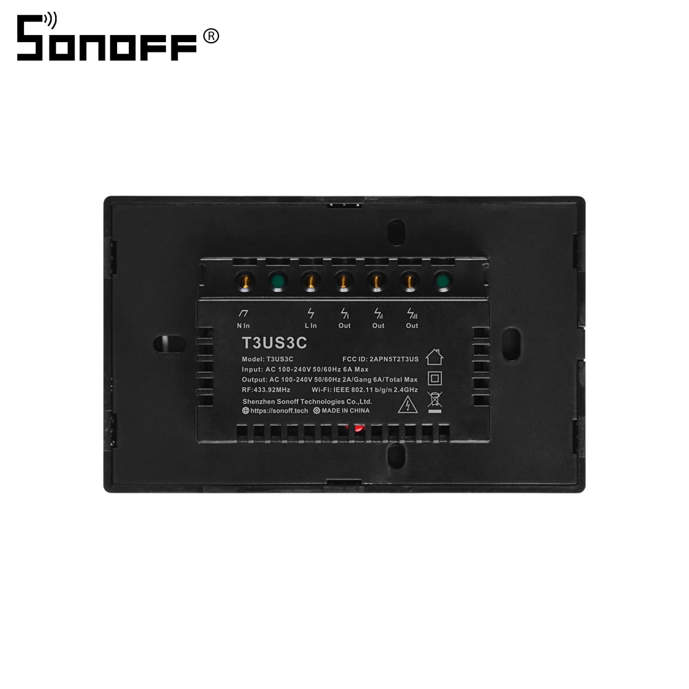 SONOFF TX T3 США/ЕС/Великобритания WiFi смарт-Переключатель 220 В сенсорный выключатель 1/2 банда RF 433 МГц пульт дистанционного управления умный настенный переключатель для Google Home