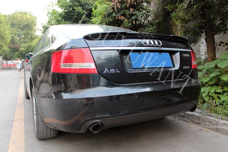 Для Audi A6 C6 2009 2010 2011 2012 углеродное волокно V стиль внешний задний спойлер багажника автомобиля хвост загрузки крыло украшения