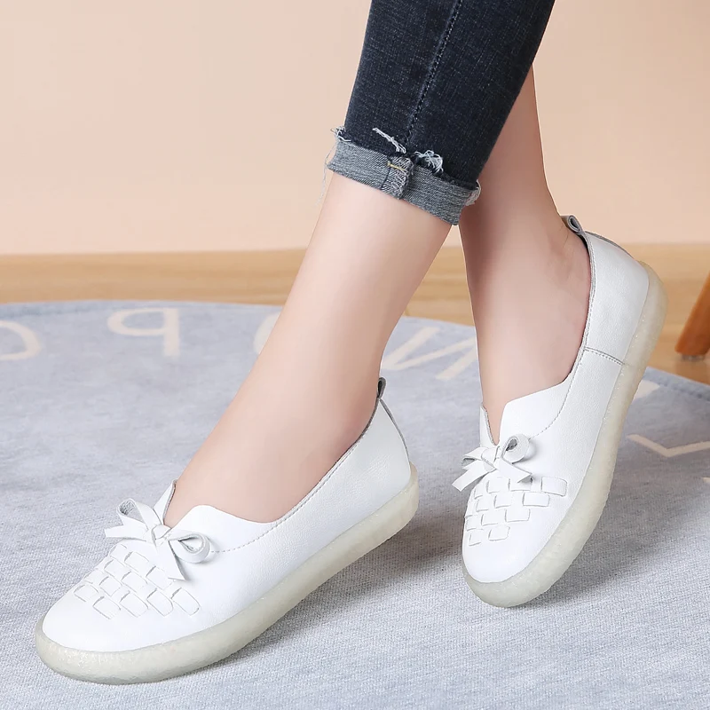 

Flat Shoes Women Sneakers Woman Slip On Womens Leather Fashion Platform Shose 2019 Luxury Designers Ladies Flats Loafers Female