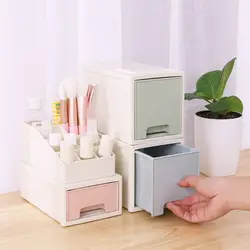 Бытовой пластиковый органайзер для косметики коробка для хранения кистей с ящиком ватные тампоны палочки чехол для хранения для домашнего
