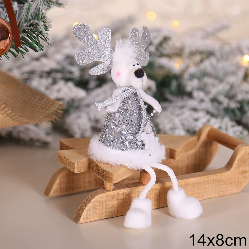 Год Счастливого Рождества украшения Рождество в виде ангела, эльфа белые рождественские украшения для елки игрушки Рождественский Декор Swiateczne Natal - Цвет: 0140-Silver deer