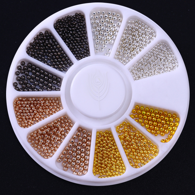 Gold Geometry Rivet Alloy Nail Studs Chameleon Stone Nail Rhinestone Small Irregular Beads 3D Nail Art Decoration In Wheel