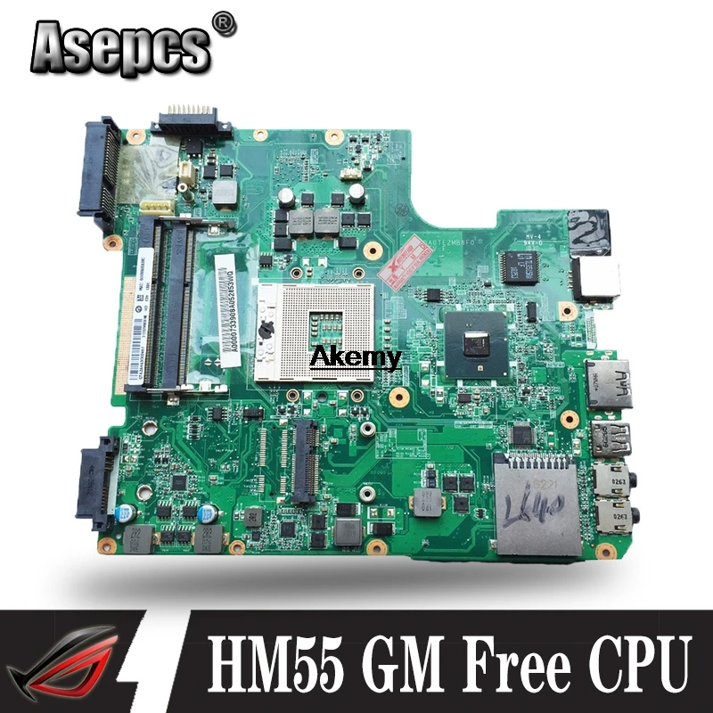 

L645 laptop motherboard For Toshiba Satellite L600 L640 L645 mainboard A000073510 DATE2DMB8F0 DDR3 HM55 GM Free CPU