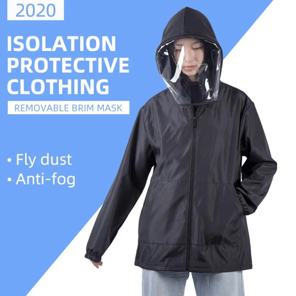 

Reusable Anti Droplet Dust Isolation Clothing Jacket Protective Suit with Mask effective particles fast shipments
