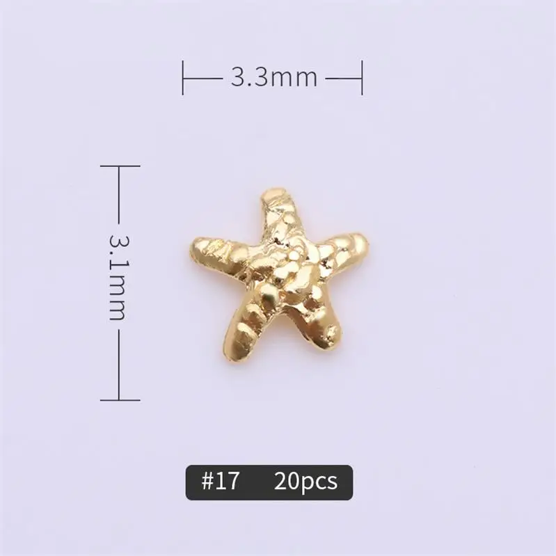 Pattern-17 1 шт 3D ногтей металлические заклепки Золотые цвета мульти узоры ноготь маникюрный-разные размеры украшения для гель лак для ногтей инструмент для дизайна - Цвет: Pattern-17