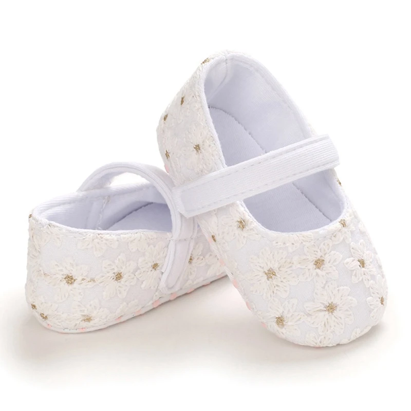 

Newborn Sweet Baby Girl Floral Casual Footwear Soft Soled Toddler Frist Walking Non-slip Crib Prewalker Shoes 0-18M