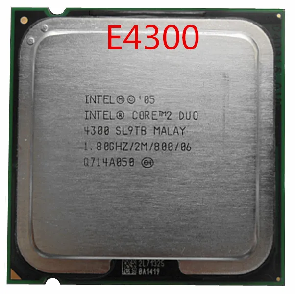 Processador intel core 2 duo cpu e4300, cpu sl9tb 1.8ghz, 2m, 800mhz ...