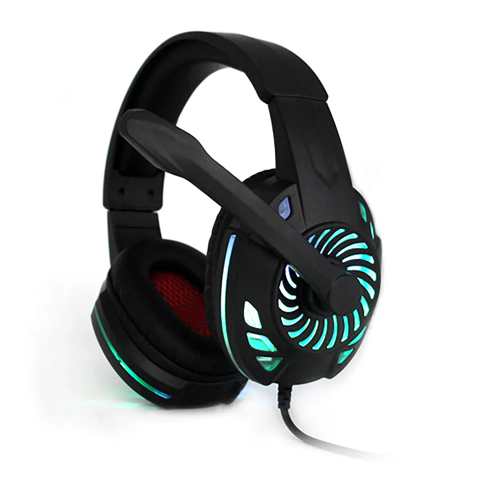 USB Wired LED Luminous Stereo Sound Headset Gaming Headphone with Microphone