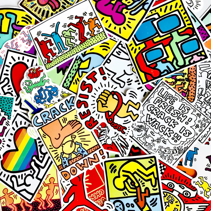 50 шт. Keith Haring стикер s для сноуборда ноутбука багаж автомобильный холодильник гидрофляжка наклейка Pegatina