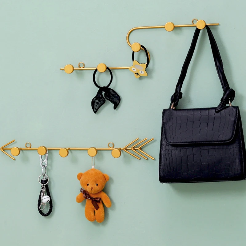 Coat Hook Wall Mounted Decorative Metal Hanger with Hanging Holes Creative Modern Art Rail for Hat Key Scarf HYD88 | Дом и сад