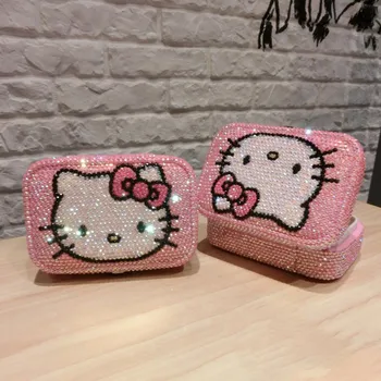 

Hello Kitty handicraft DIY jewelry Box treasure chest Princess's Accessories Box Earring diamond portable jewelry storage Box