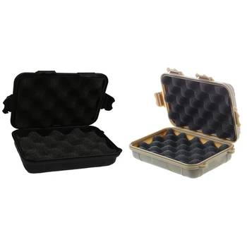

2 Pcs Hermetic Box Shockproof Waterproof Storage Box Outdoor Container, Black L & Tan L