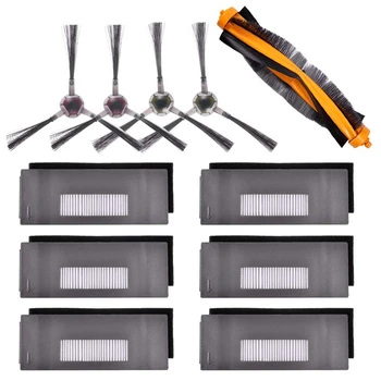 

XMX-Accessories Kit Compatible for ECOVACS DEEBOT 901 900 Robotic Vacuum, 6 Filter + 2 Set Brush + 1 Main Brush