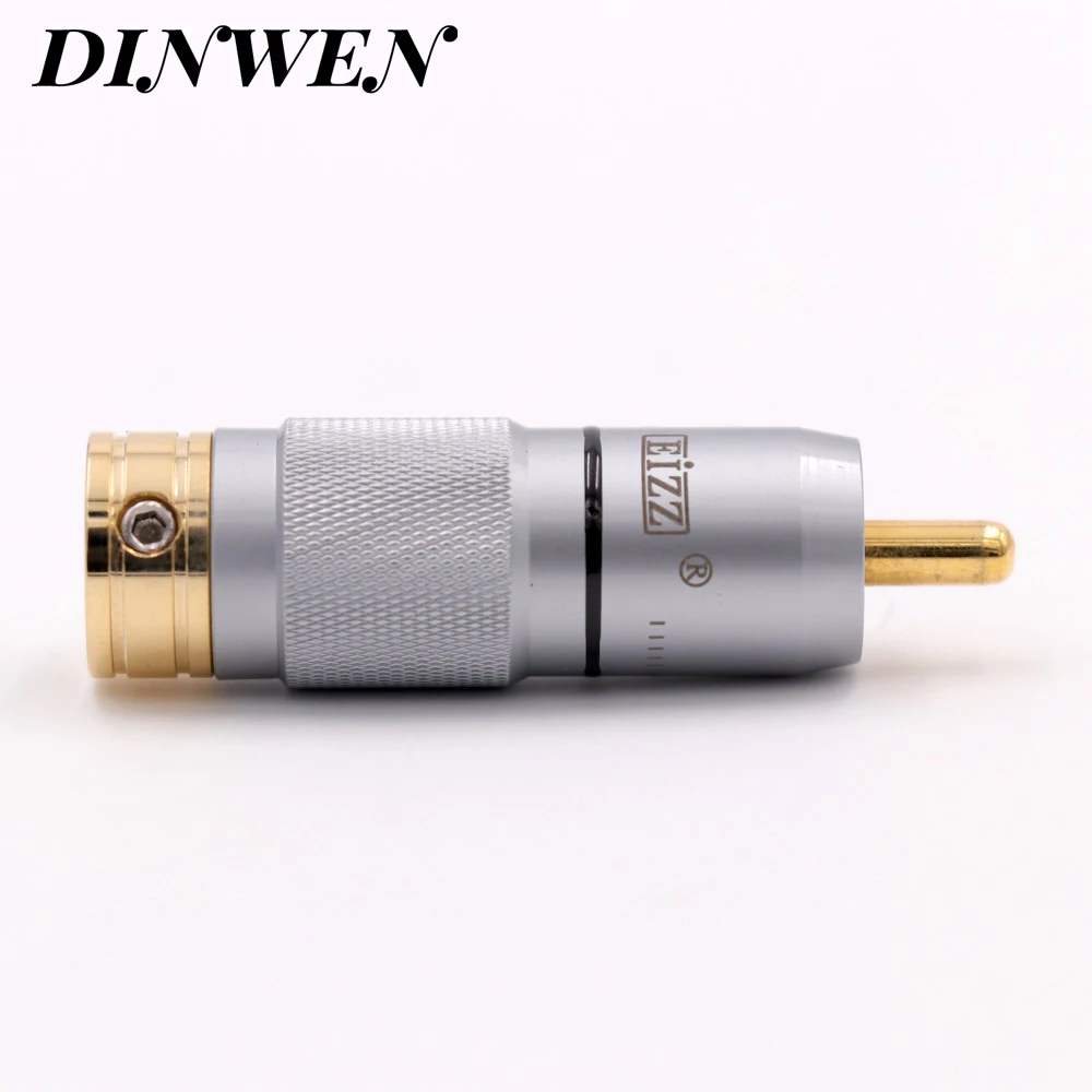 Eizz 24K позолоченный латунный штекер RCA разъем терминал для HIFI аудио AMP ТВ приемник DVD сигнальный кабель DIY тефлоновый изолятор