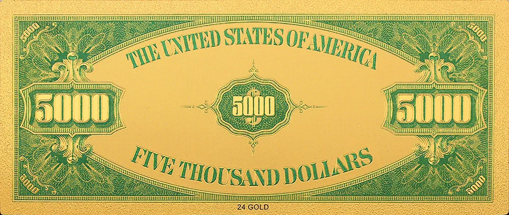 Коллекционная памятная монета 5000 доллара США банкнота 24k позолоченная