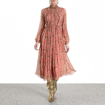 

New Sweet Broken Flowers with Chiffon Slender Dresses