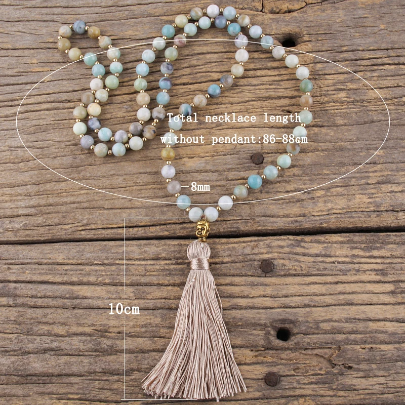 amazonite pedra colar de buda para as mulheres lariat colares