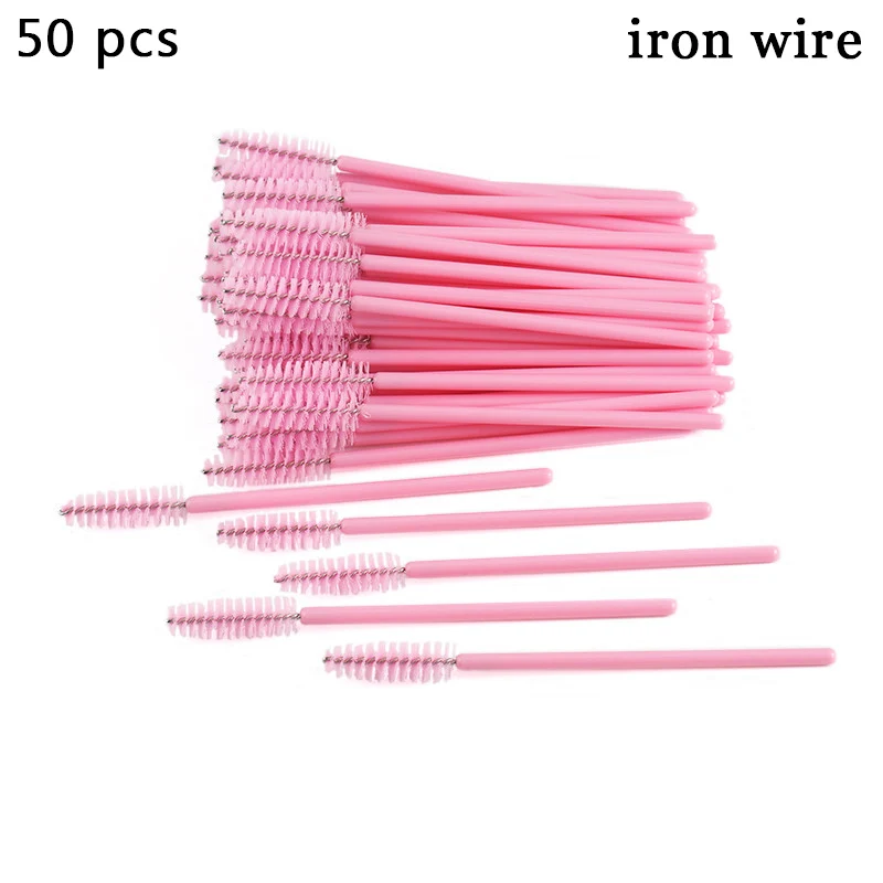 50pcs Disposable Eyelash Brush Makeup Brushes Mascara Wands Applicator Spoolers Eyebrow Brush For Eyelash Extension Makeup Tools - Handle Color: 04