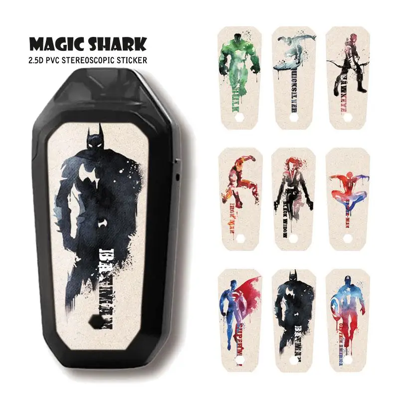 

Magic Shark Marvel Avengers Spider Man Iron Man Batman Hulk Super Man Cover Film Sticker Case Skin for Aspire AVP AIO 085-093