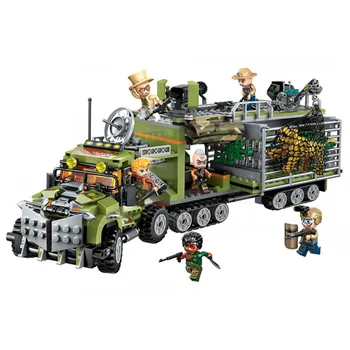 

Enlighten Forest police off-road moving fortress Helicopter Model Building Blocks sets Bricks Educational Toys for Children gift
