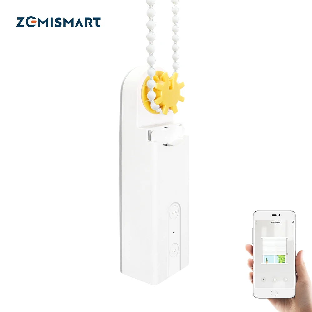 Zemismart Tuya Zigbee Roller Shade Driver Smart Motorized Chain Roller Blinds Alexa Google Home SmartThings Zigbee 2MQTT deCONZ