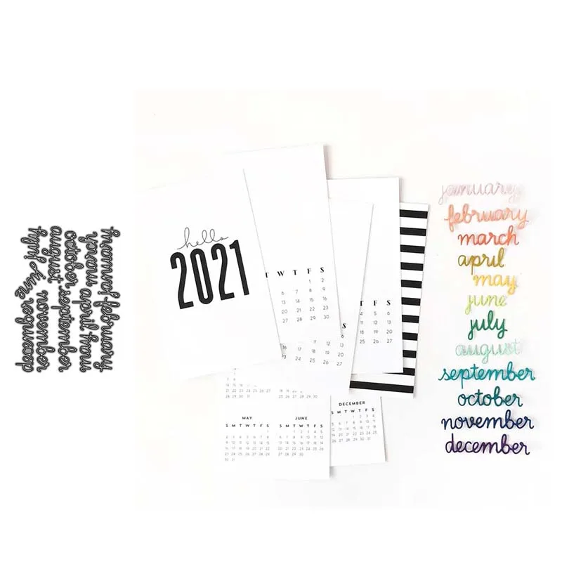 

0-12 Month Letters Metal Cutting Dies for Scrapbooking DIY Craft Album Embossing Folder Stencils Make Photo Template Decoration