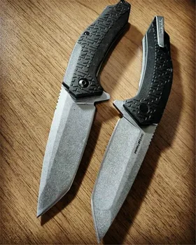 

K3840 Folding Pocket Knife 8Cr13 Steel Glass nylon fibre handle Titanium plating Flipper Outdoor Survival EDC Tool kitchen knife