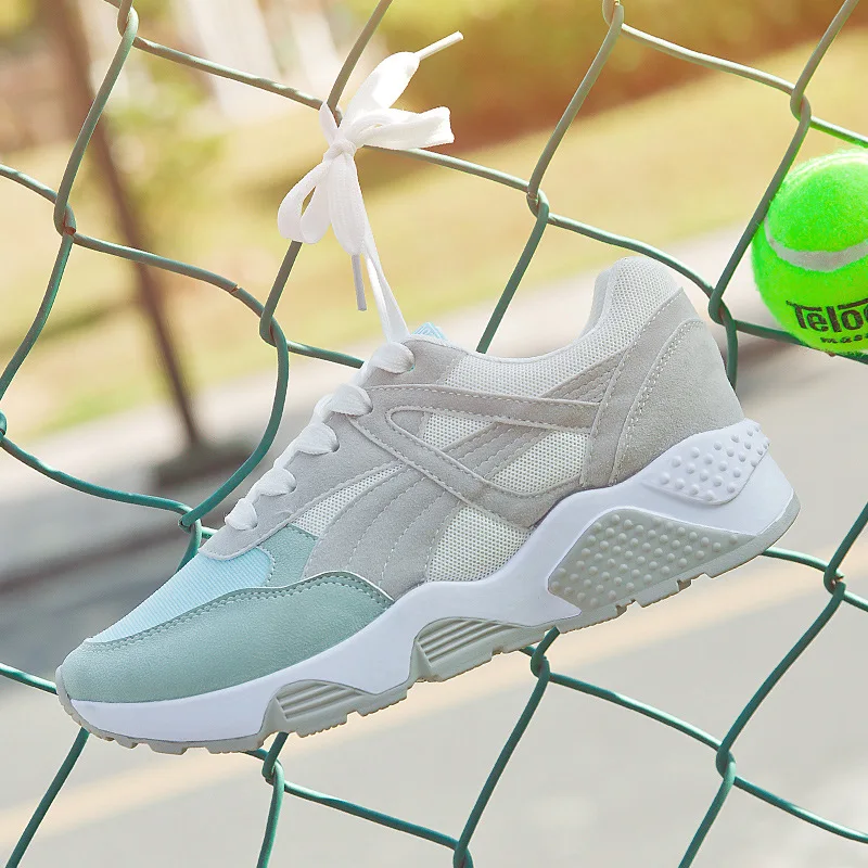 

2018 Spring And Autumn New Style Korean-style Athletic Shoes Women's Mixed Colors Extra High Running Shoes Flat Shoes Casual Sho