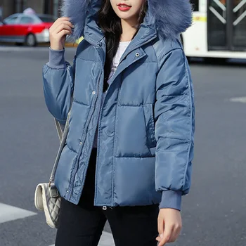 

2020 New Winter Jacket Hooded Warm Fur Collar Coat Women Fashion Winter Warm Clothing for Women Casual Parkas DR2391