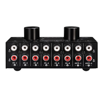 

AM05-Switcher 6 in 2 Out or 2 in 6 Out Headphone Speaker Switcher Stereo Sound Source Signal Selection Switcher, Interface Adopt