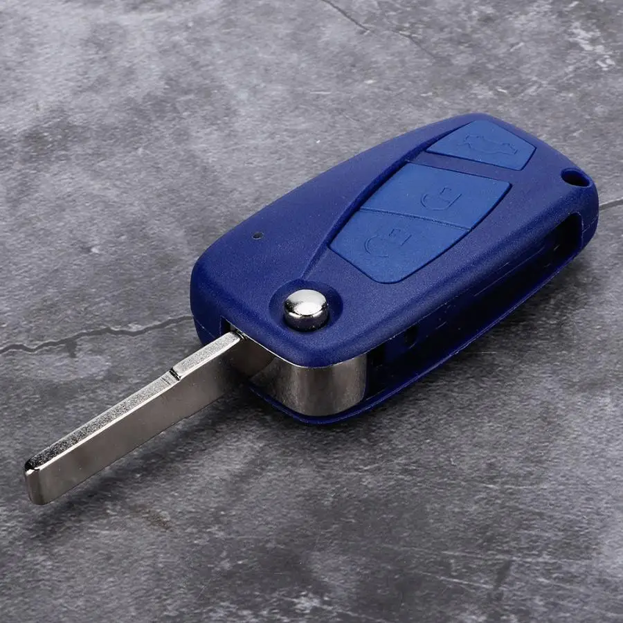 3 Buttons Blue Car Key Fob Case Shell Cover with Side Battery Holder Fit for Fiat Car Styling Key Shell Case New Arrivals