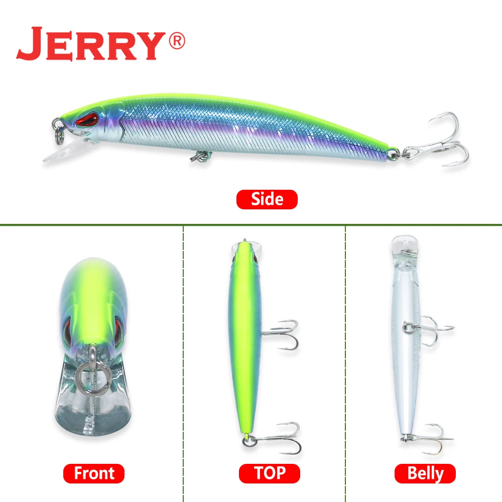 Jerry Arrow 130mm Floating Minnow Fishing Lure Freshwater Saltwater Baits For Bass Pike UV Color Rattling Hard Baits