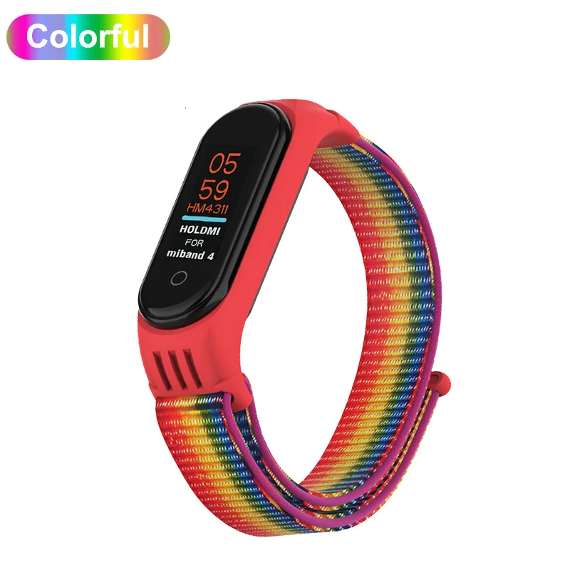 Нейлоновый браслет для mi band 4, ремешок для Xiaomi mi, браслет 3 mi Band 4/3, нейлоновый браслет ремешок, аксессуары для замены запястья - Цвет: Colorful