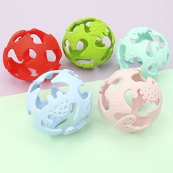 * Grau alimentício silicone dinossauro 3d estéreo dente gel yoga mão captura bola criativo mordedor bebê quebra cabeça brinquedo molar