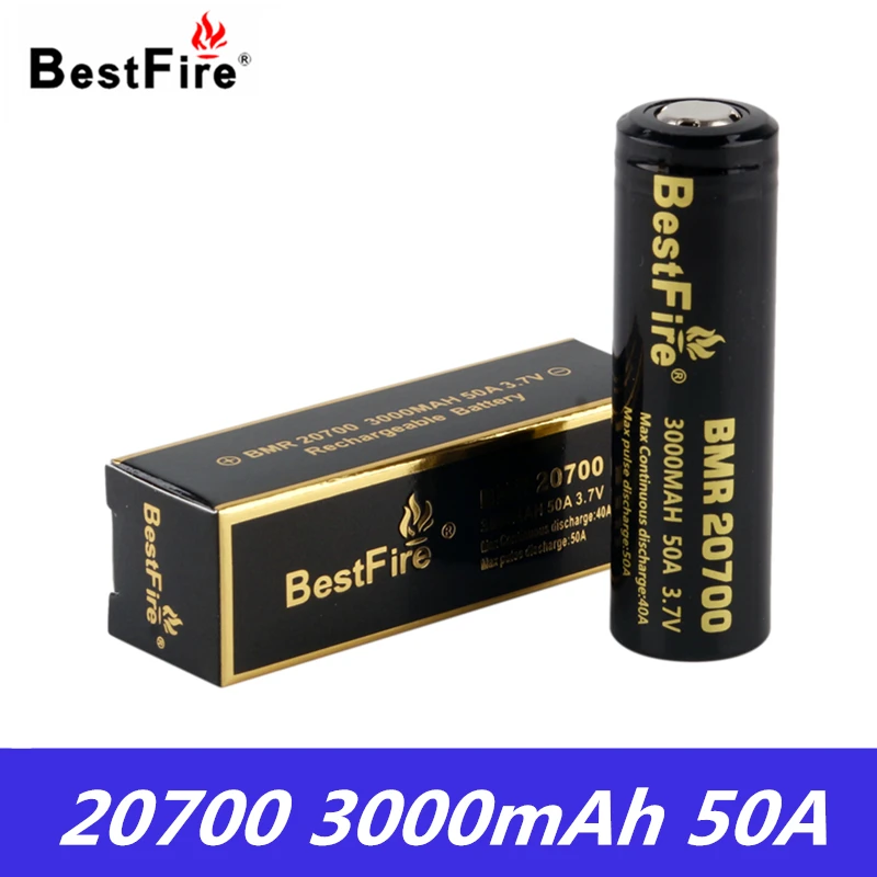 

Vape Battery Original BestFire BRM 20700 Battery 3.7V 50A 3000mAh Rechargeable Lithium battery For Electronic Cigarette Box Mod