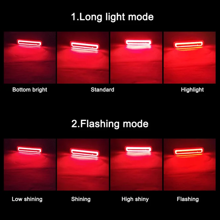 Flash Deal Bike Bicycle Rear Front USB Rechargable COB Bike Light Lamp Red Light 360 Degrees Rotation 8 Modes &T8 13