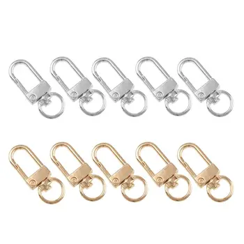 

5Pcs Gold Silver Key Chain Holder Swivel Trigger Lobster Clasp Snap Hook Key Chain Rings Jewelry Making Findings