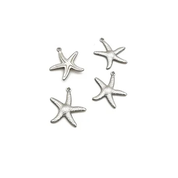 

20pcs/lot Charms Small Starfish Star Sea Shell Beach Stainless Steel Making Pendant DIY Jewelry Bracelet Necklace Anklet Earring