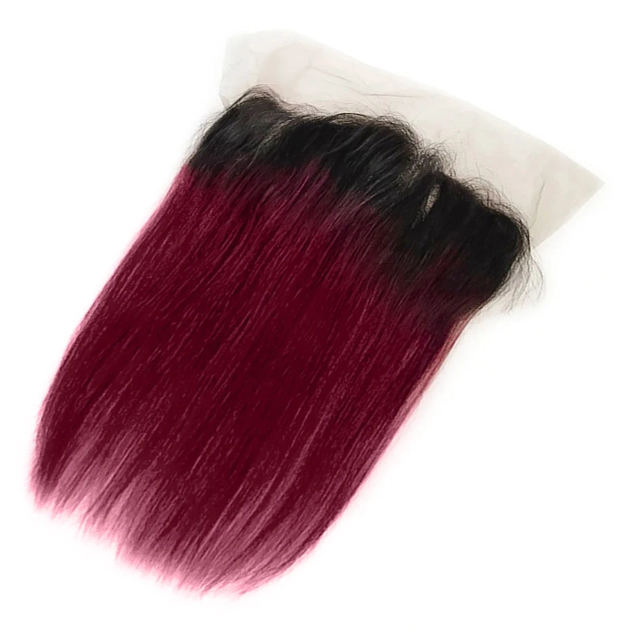 brazilian Human hair weave bundles with frontal HD Lace 30 40 inch 3 4 Short Long bundles Straight Virgin Ombre Burgundy Colored