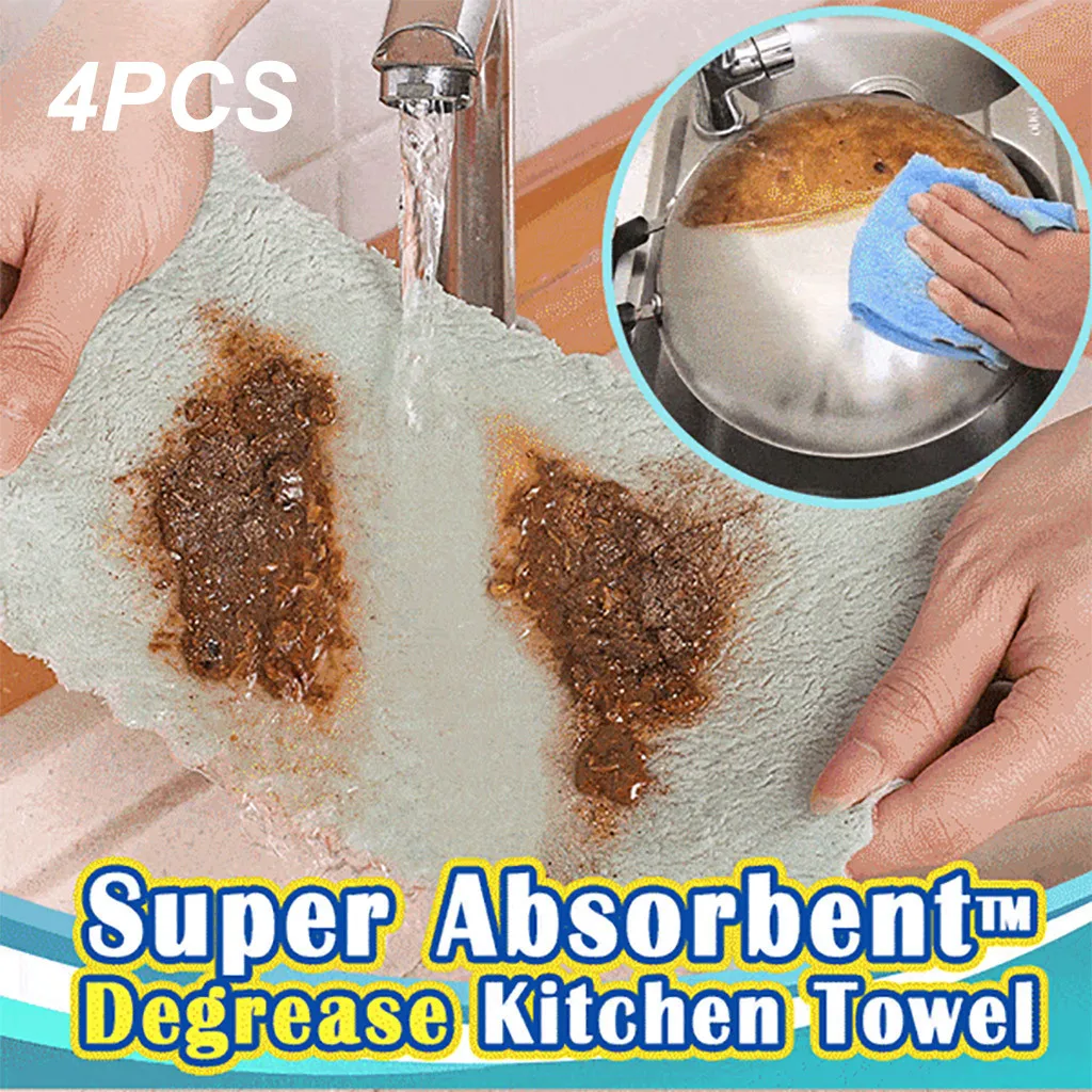 1pc Degrease Kitchen Towel for Anti grease Cloth Bamboo Fiber Washing