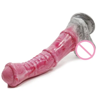 Huge Silicone Animal Dildo Horse Penis With Suction Cup Vagina Stimulate Female Masturbator Gory Raw Meat Color Anal Sex Toys 1